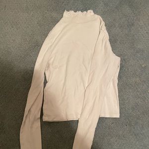 Brandy Melville white lettuce trim turtle neck
